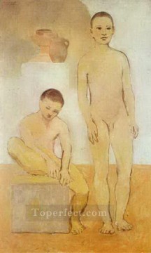 パブロ・ピカソ Painting - 2人の若者 1905年キュビスト パブロ・ピカソ
